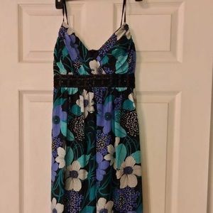 Midi Dress Blue Floral